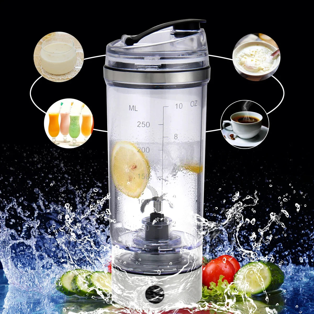 250ML Electric Protein Shake Stirrer USB Shake Bottle Milk Coffee Blender Kettle Fitness Vortex Tornado Smart Mixer 2020 new