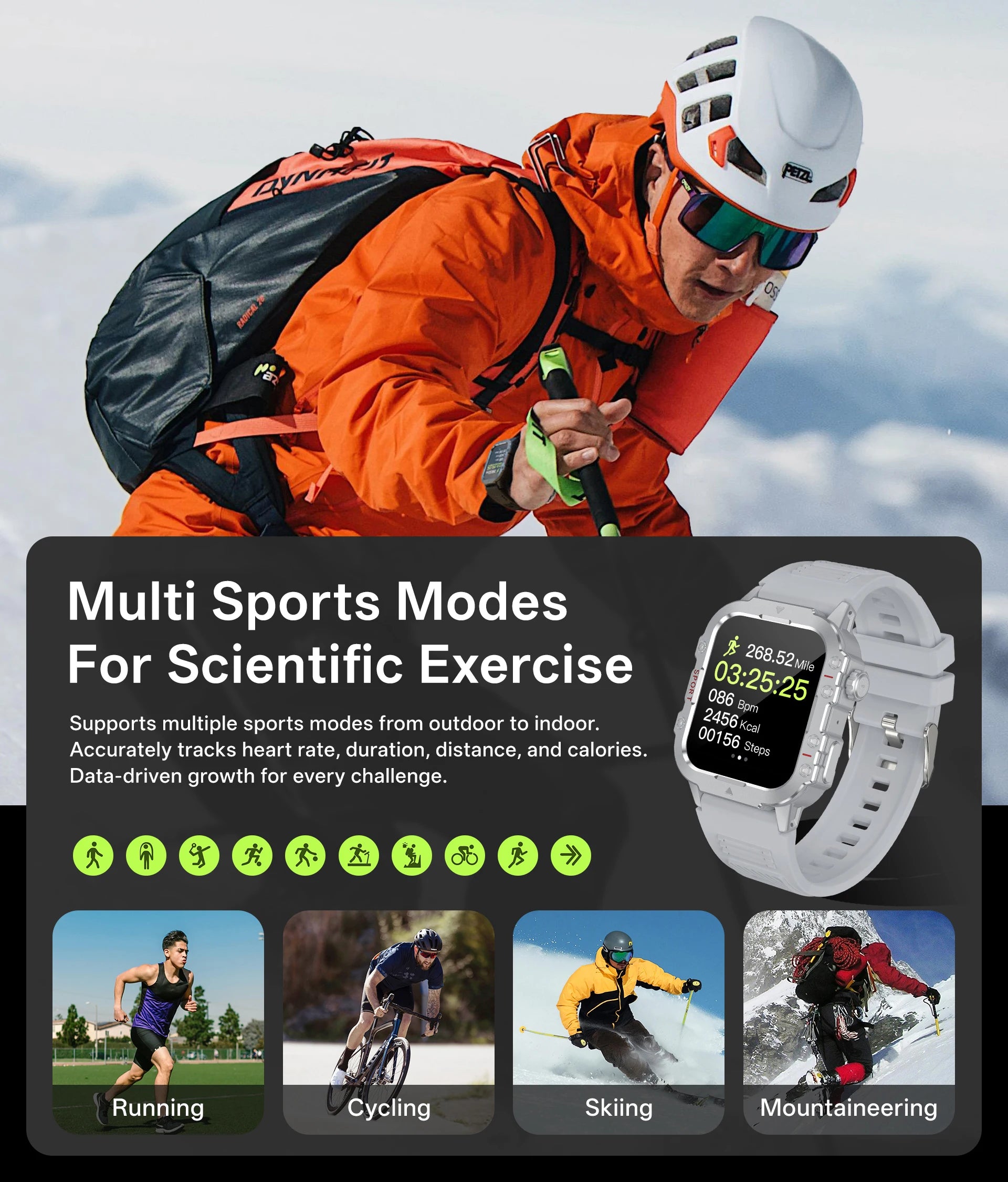 2026 New Military Smart Watch Men IP67 3ATM Outdoor Sports Fitness Tracker Health Monitor 1.44Inch BT Call Smartwatch