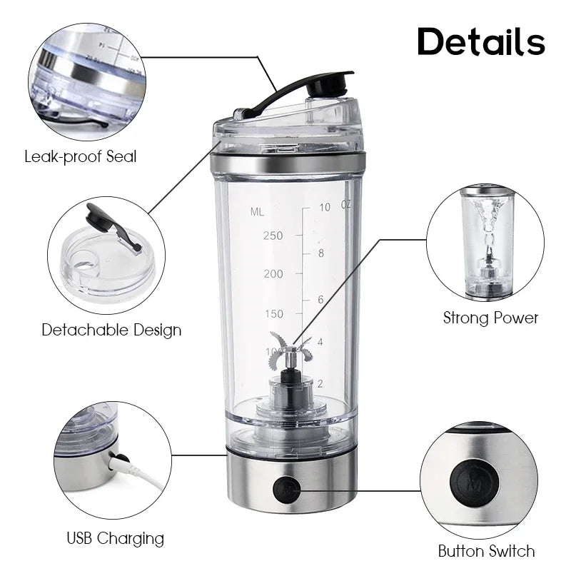 250ML Electric Protein Shake Stirrer USB Shake Bottle Milk Coffee Blender Kettle Fitness Vortex Tornado Smart Mixer 2020 new