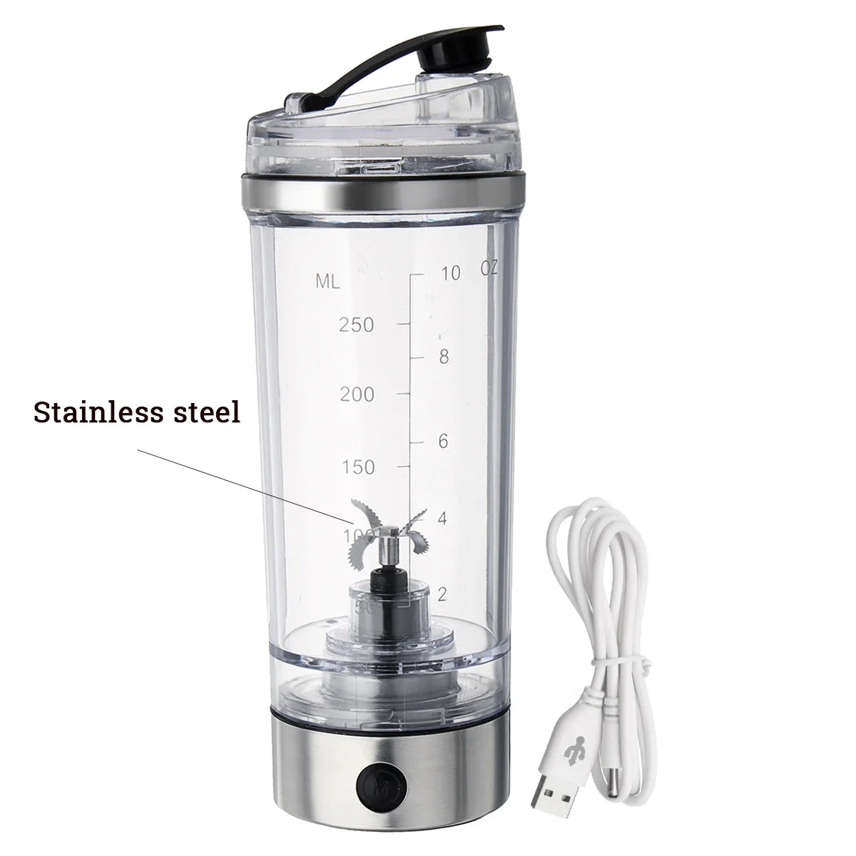250ML Electric Protein Shake Stirrer USB Shake Bottle Milk Coffee Blender Kettle Fitness Vortex Tornado Smart Mixer 2020 new
